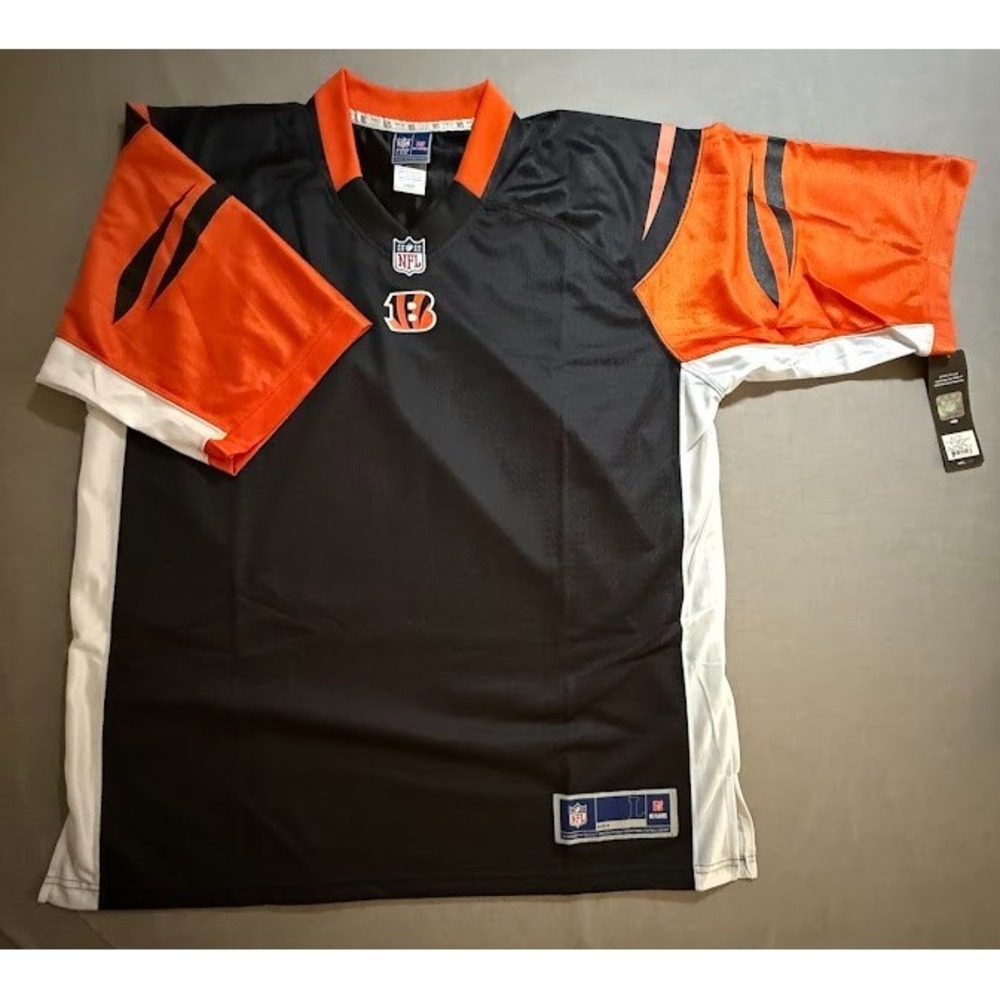 Cincinnati‎ Bengals NFL Pro Line Jersey Mens Large Black Blank Short Sleeve.